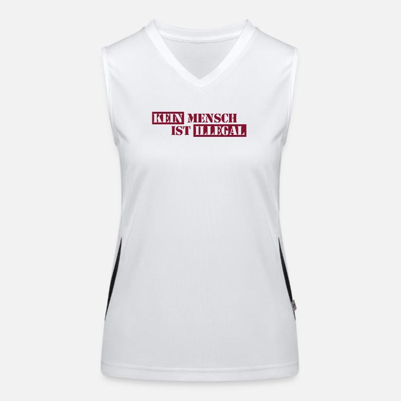 No One Is Illegal - Migration - Illegality Women's Functional Contrast Tank Top