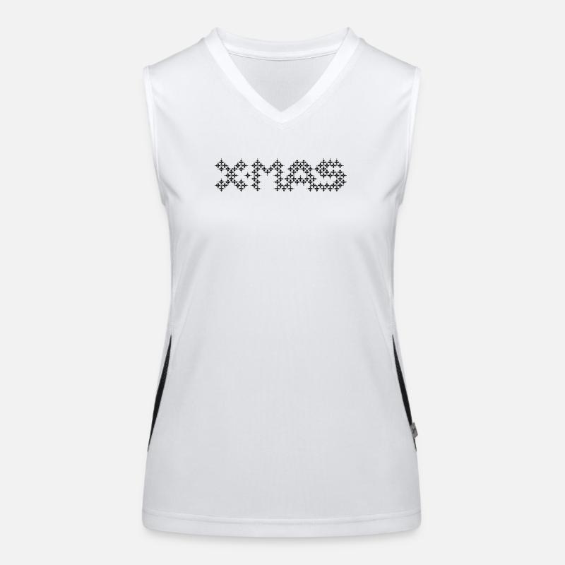 xmas christmas icon pixel icon snow pattern Women's Functional Contrast Tank Top