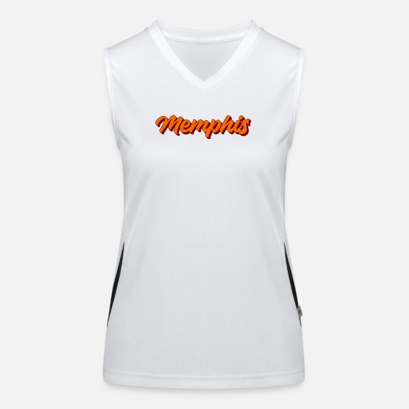 Memphis Lettering Retro Orange Design Women's Functional Contrast Tank Top