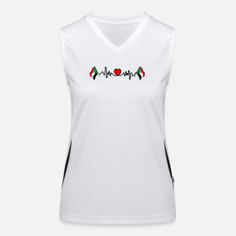 Herzfrequenz Cardio Flagge Sudan Funktionelles Kontrast-Tank Top für Frauen