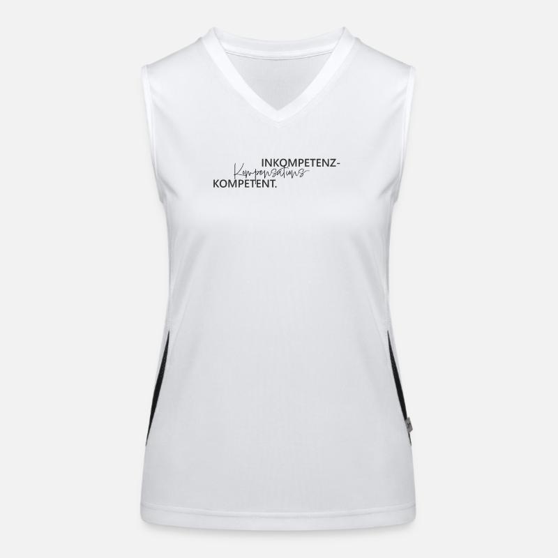 Inkompetenz Kompensations Kompetenz Wortspiel Funktionelles Kontrast-Tank Top für Frauen