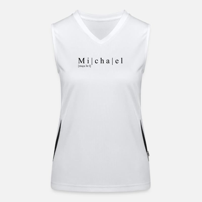 Name: abstract, typographic, white, Michael Women's Functional Contrast Tank Top