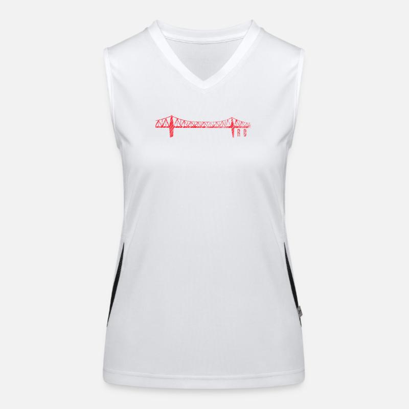 Rendsburger Hochbrücke Scribble Design – RD Skylin Funktionelles Kontrast-Tank Top für Frauen