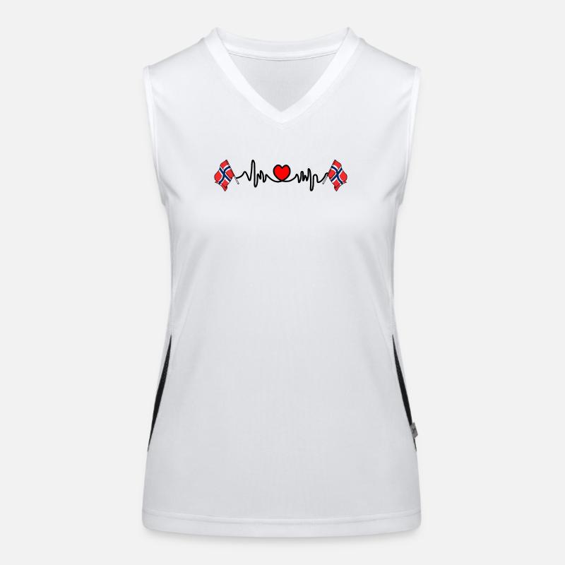 Drapeau cardio de fréquence cardiaque Norvège Débardeur respirant contrasté Femme