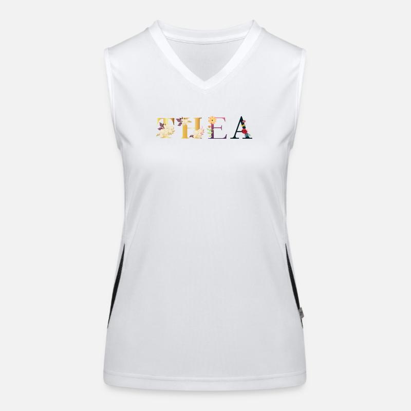 Thea - Women's Functional Contrast Tank Top - white/black