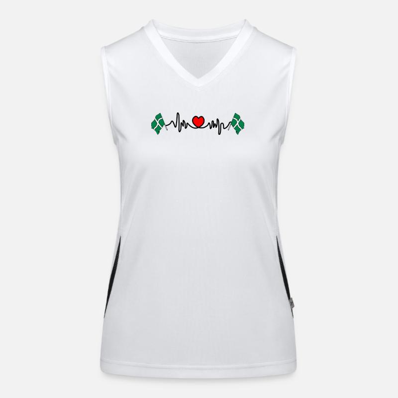 Devon-Flagge mit Herzschlag Funktionelles Kontrast-Tank Top für Frauen