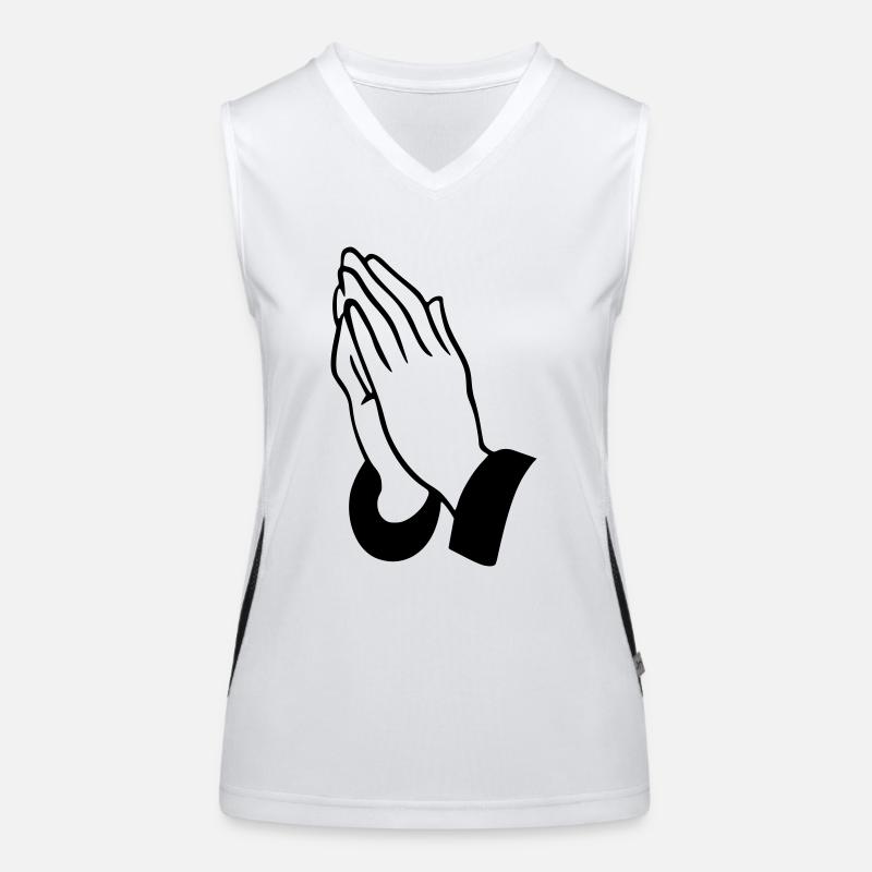 praying hands Women's Functional Contrast Tank Top