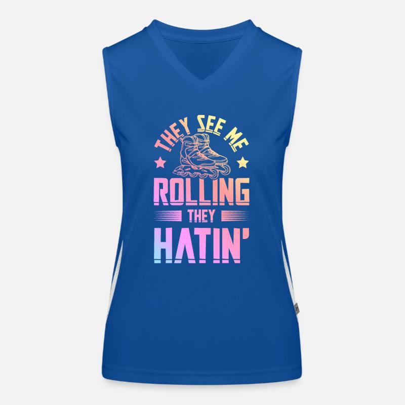 skate rolling Women's Functional Contrast Tank Top