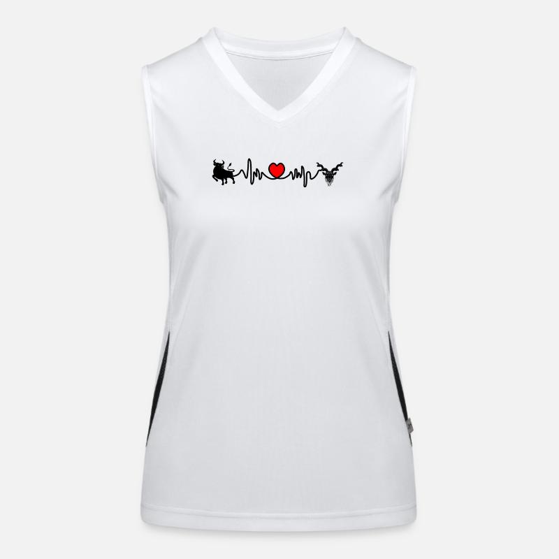 Herzfrequenz Cardio Stier Steinbock Funktionelles Kontrast-Tank Top für Frauen