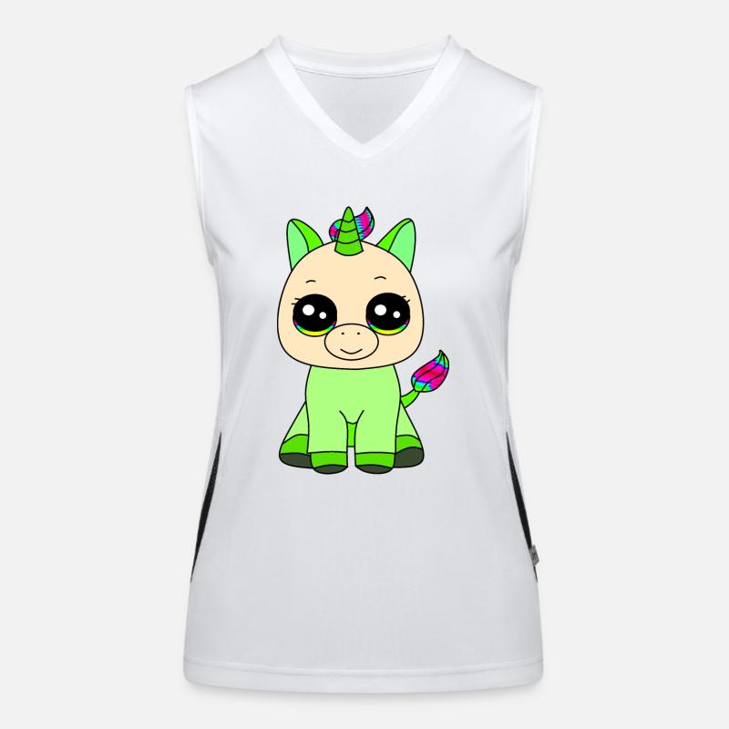 Kleines Einhorn Funktionelles Kontrast-Tank Top für Frauen