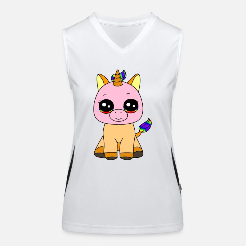 Kleines Einhorn Funktionelles Kontrast-Tank Top für Frauen