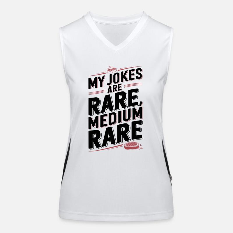 Medium Rare Jokes Funktionelles Kontrast-Tank Top für Frauen