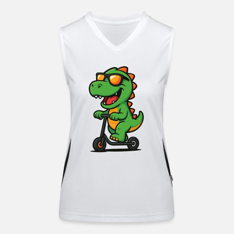 dino roller Funktionelles Kontrast-Tank Top für Frauen