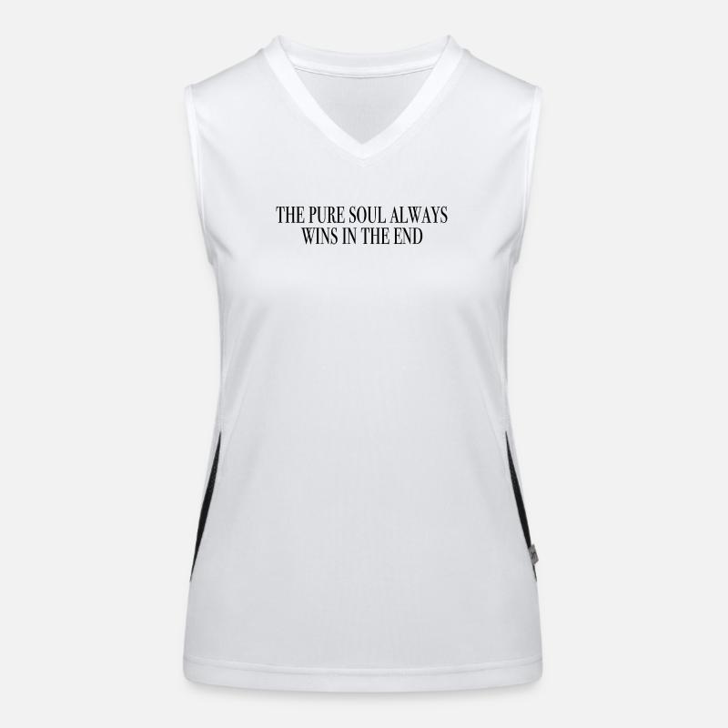 Die Seele gewinnt - Sprücheshirts Motivation Funktionelles Kontrast-Tank Top für Frauen