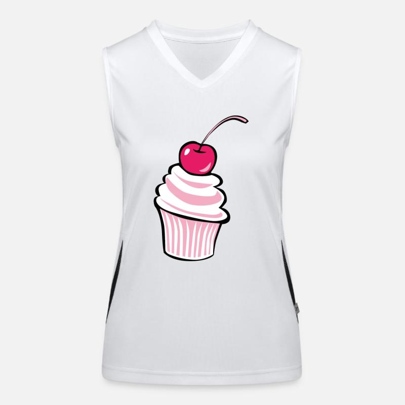 Kirsche Cupcake - Design! Funktionelles Kontrast-Tank Top für Frauen