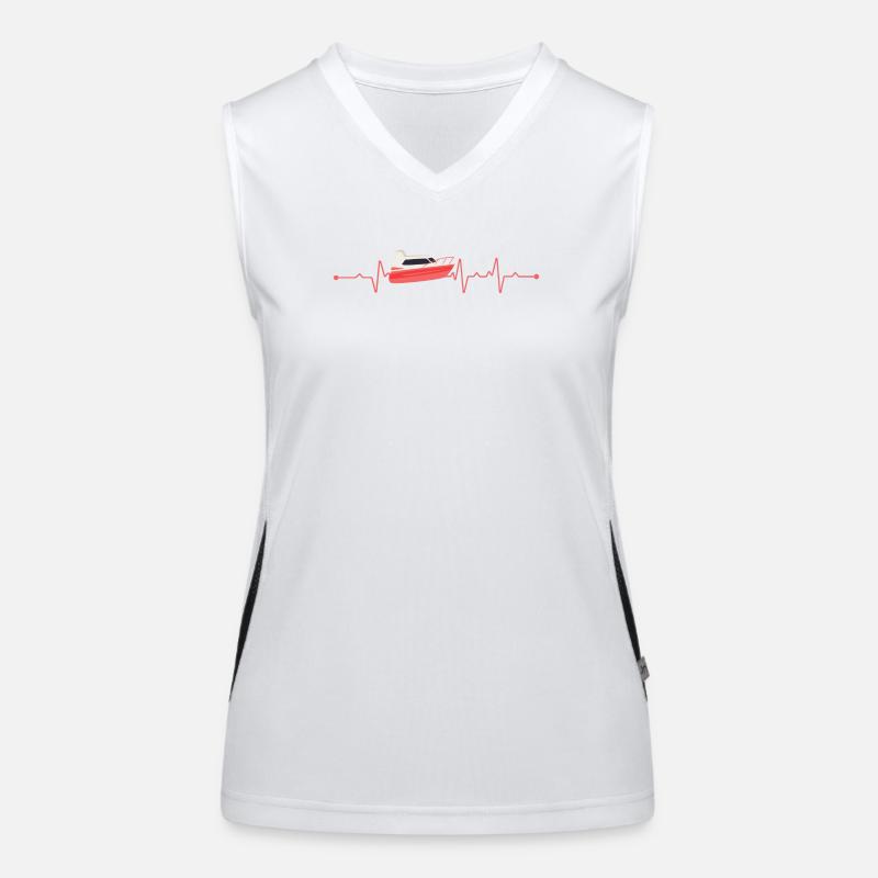 Herzschlag Boot Motorboot Funktionelles Kontrast-Tank Top für Frauen