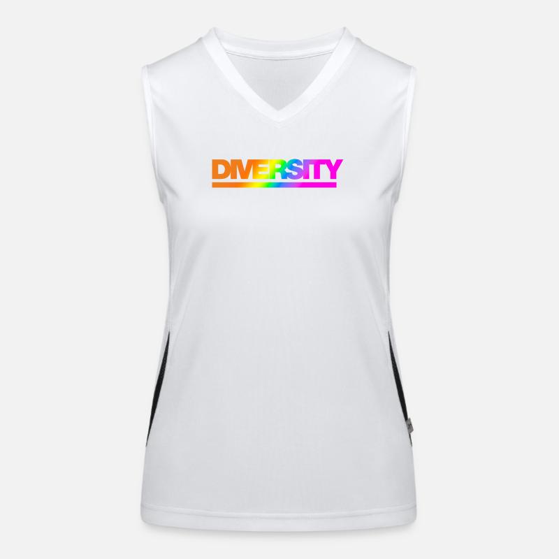 Diversité typographique Arc-en-ciel Débardeur respirant contrasté Femme
