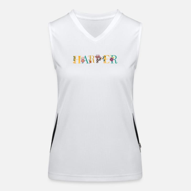 HARPER Nom Art avec fleurs brodées Débardeur respirant contrasté Femme