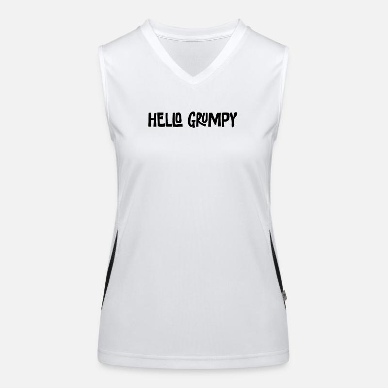 Hello Grumpy Lustiger Minimal Spruch Funktionelles Kontrast-Tank Top für Frauen