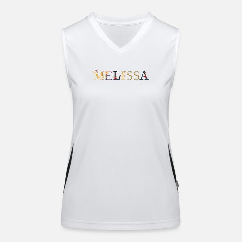 Melissa - Women's Functional Contrast Tank Top - white/black