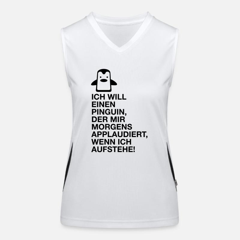 Ich will einen Pinguin der mit applaudiert! (2015) Funktionelles Kontrast-Tank Top für Frauen