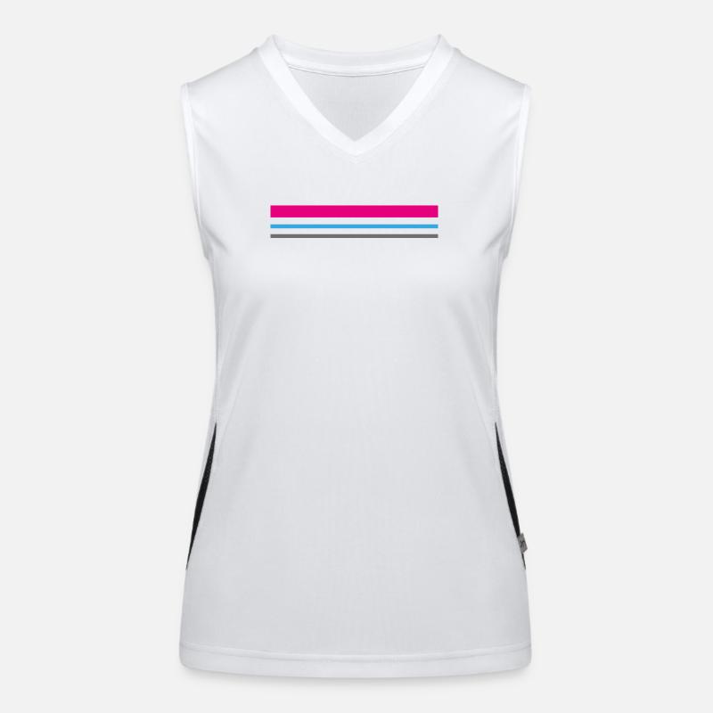 T-Shirt Striche Farbe rosa blau grau Geschenkidee Funktionelles Kontrast-Tank Top für Frauen
