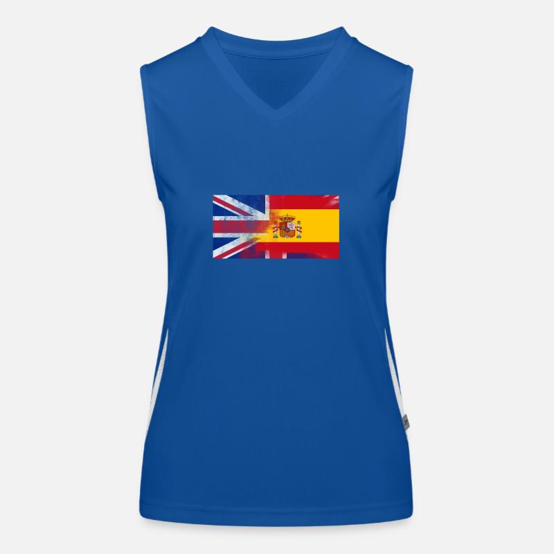 Colombie Espagne Espagnol Moitié Royaume-Uni Drapeau Débardeur respirant contrasté Femme
