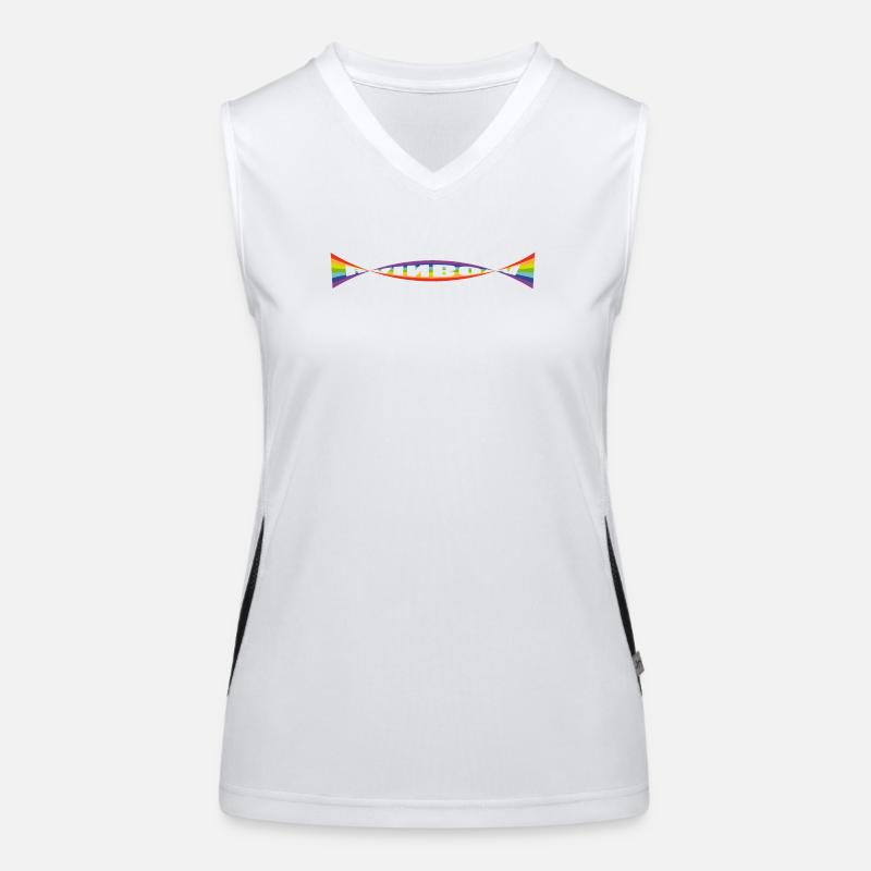 Rainbow flag Variation Funktionelles Kontrast-Tank Top für Frauen