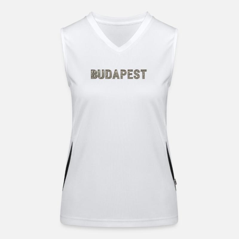 Budapest Architecture Typography Women's Functional Contrast Tank Top