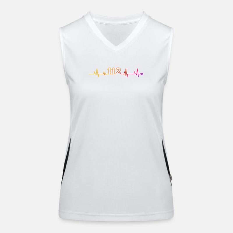 Fire Brigade 112 - Women's Functional Contrast Tank Top - white/black