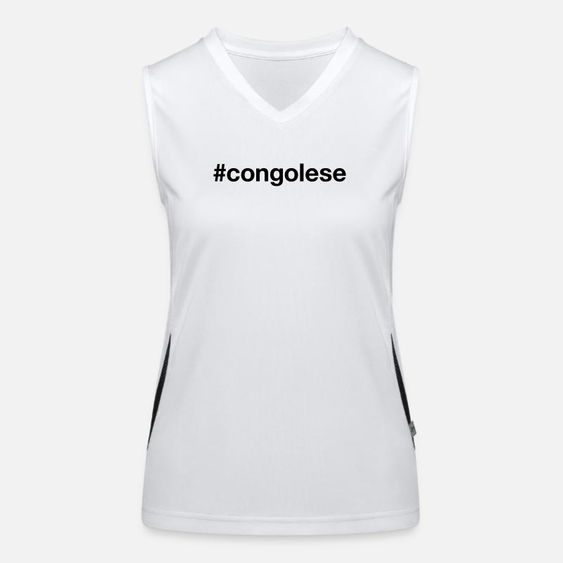 CONGOLAIS Hashtag Kongo Congo Débardeur respirant contrasté Femme