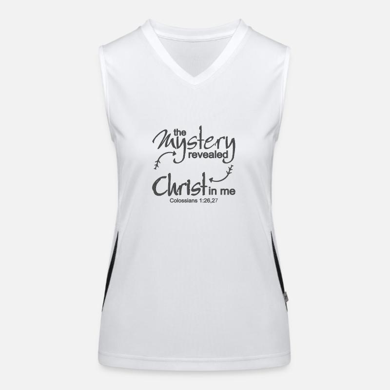 Christian Design Christus in mir Kolosser 1 Vers Funktionelles Kontrast-Tank Top für Frauen