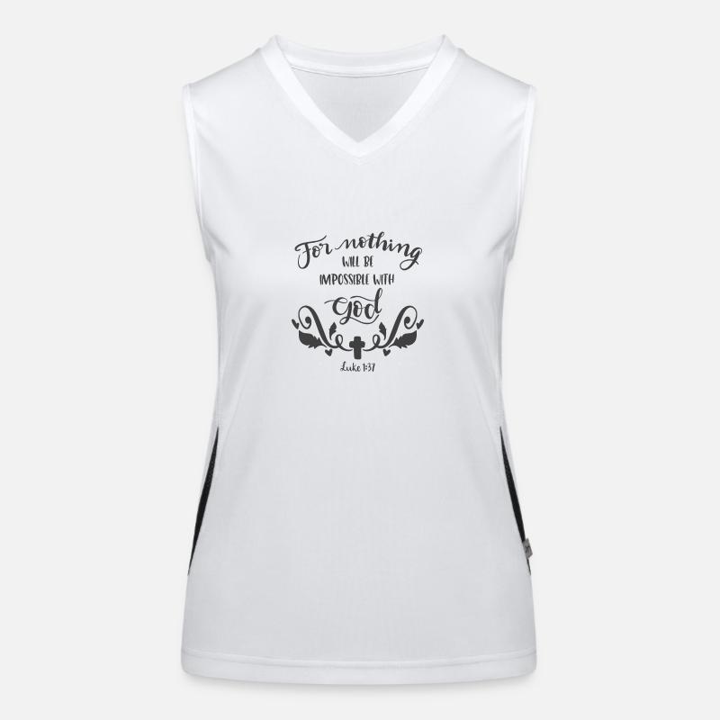 Christliches Design Denn nichts wird unmöglich sein Funktionelles Kontrast-Tank Top für Frauen