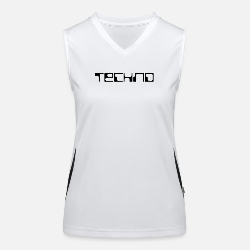 techno bold logo design Women's Functional Contrast Tank Top