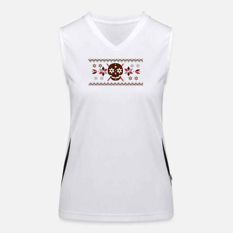 Skull pattern in the Norwegian style Women's Functional Contrast Tank Top