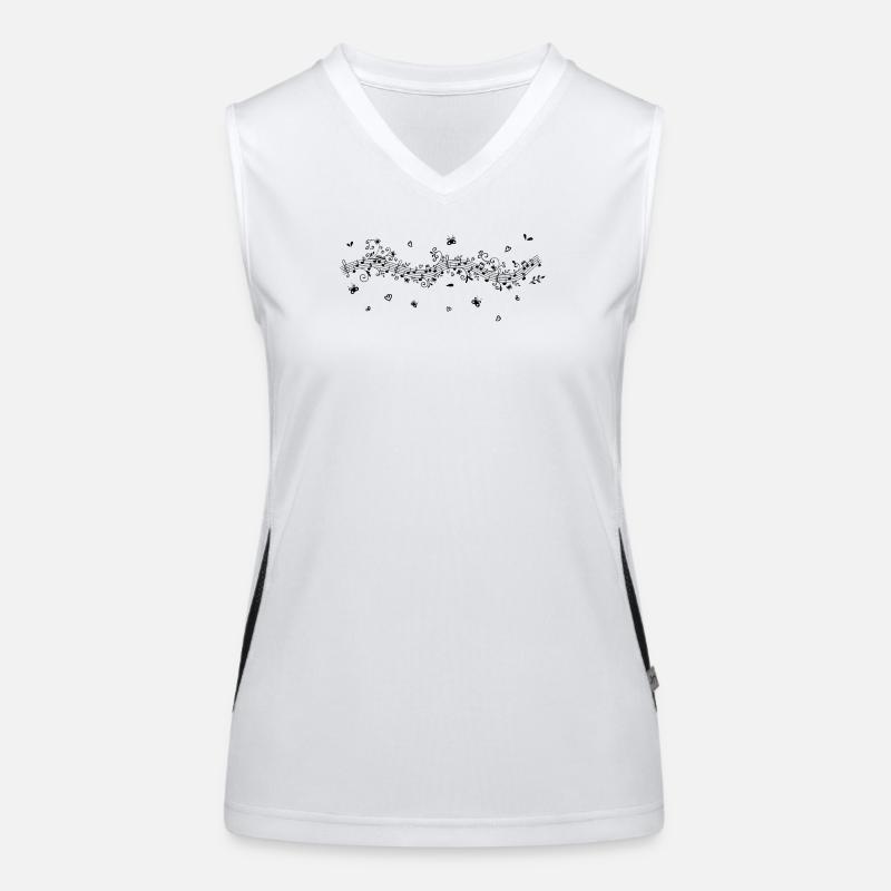 Musical notes - Women's Functional Contrast Tank Top - white/black