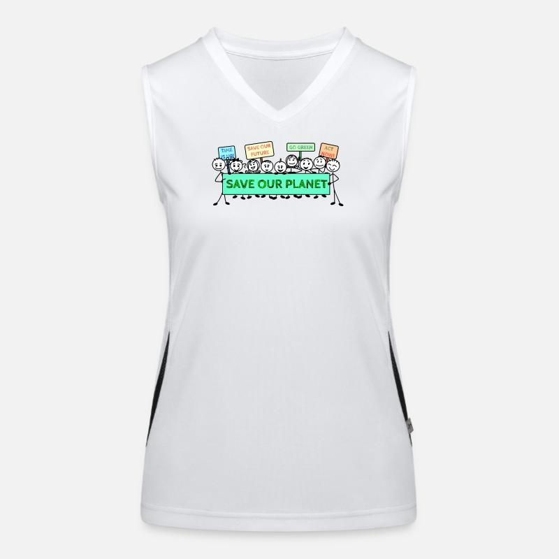 Protestlogo Klimawandel Funktionelles Kontrast-Tank Top für Frauen