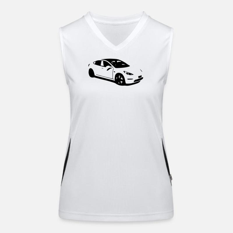 Elektroauto Tesla Model 3 electric car Funktionelles Kontrast-Tank Top für Frauen