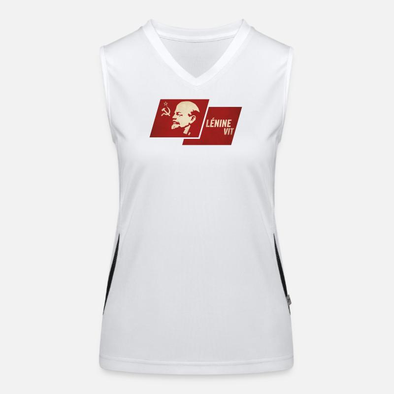 Lenin sah Flagge Funktionelles Kontrast-Tank Top für Frauen