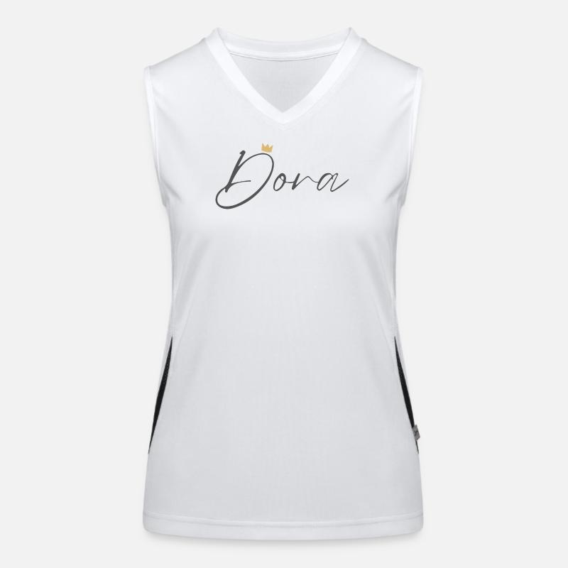 Prinzessin Dora Crown Hemd – Name mit Buchstabe D Funktionelles Kontrast-Tank Top für Frauen