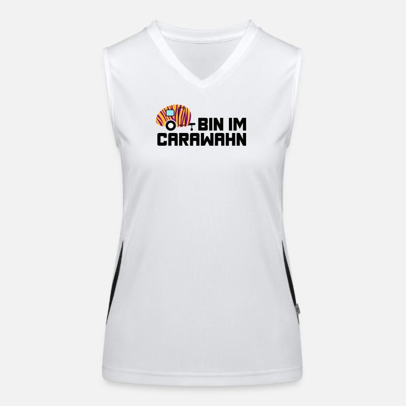 Caravan Caravan Zebra Pattern Fan Madness Camper Women's Functional Contrast Tank Top