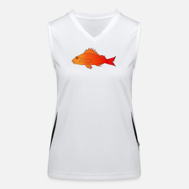 Fish with a serrated fin Women's Functional Contrast Tank Top
