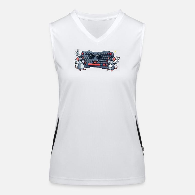 Keyboard Mice Duo - Women's Functional Contrast Tank Top - white/black