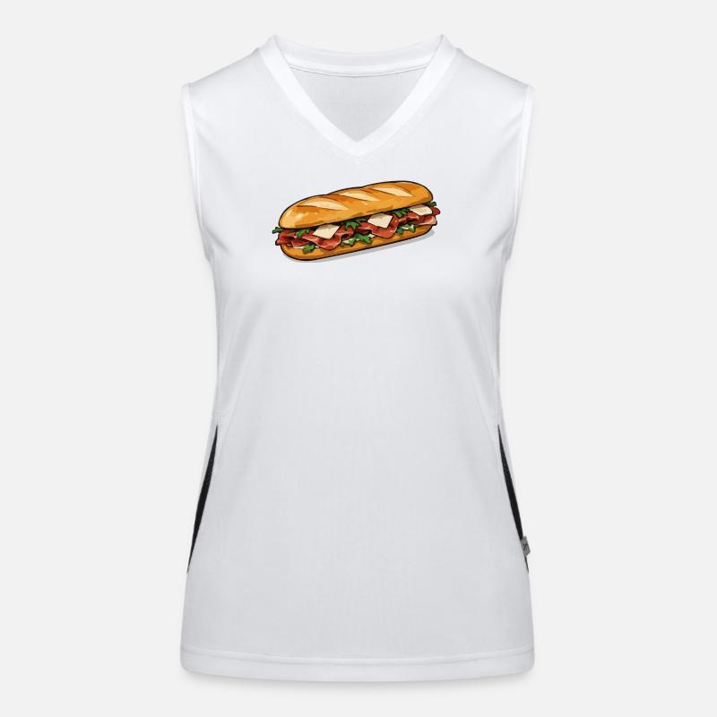 Knuspriger HotDog Comicstil Funktionelles Kontrast-Tank Top für Frauen