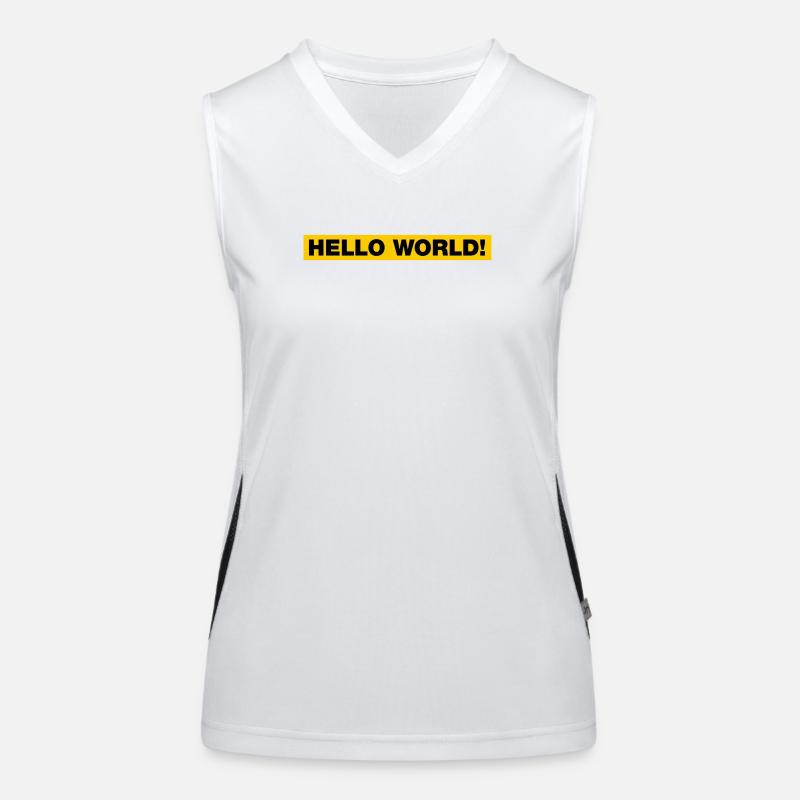 Hello World! Funktionelles Kontrast-Tank Top für Frauen