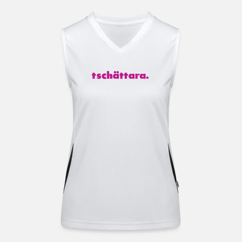 Tschättara. - Women's Functional Contrast Tank Top - white/black