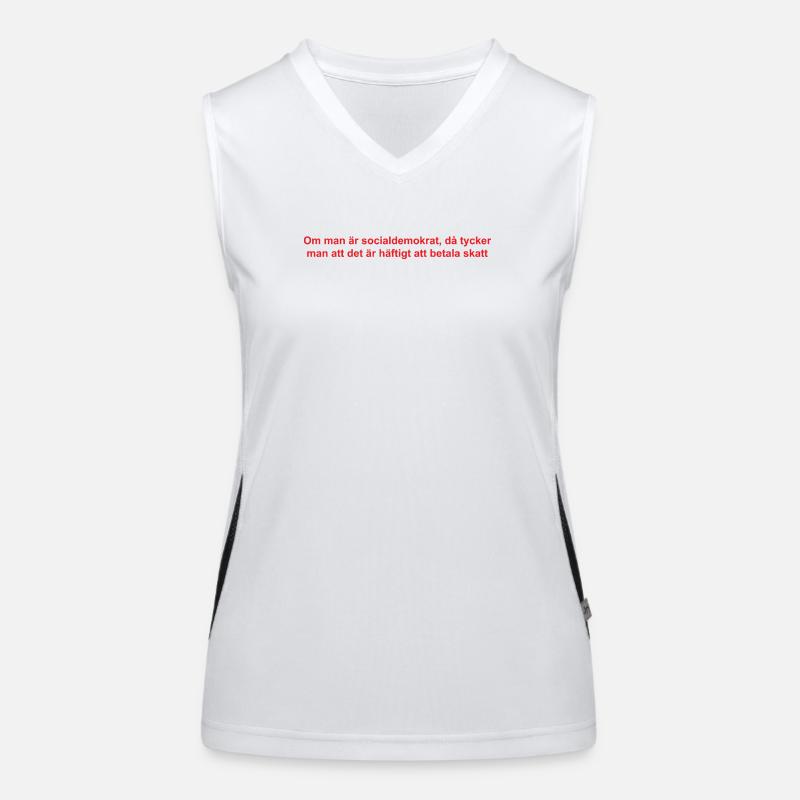 Analytical satirical text design Women's Functional Contrast Tank Top