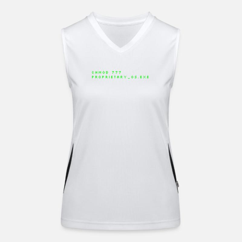 chmod 777 proprietary_os.exe - Humor Geek Tshirt Women's Functional Contrast Tank Top