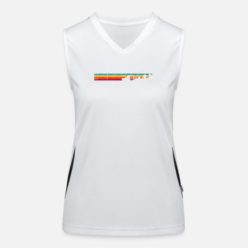 Regenbogen Skyline Silhouette Funktionelles Kontrast-Tank Top für Frauen
