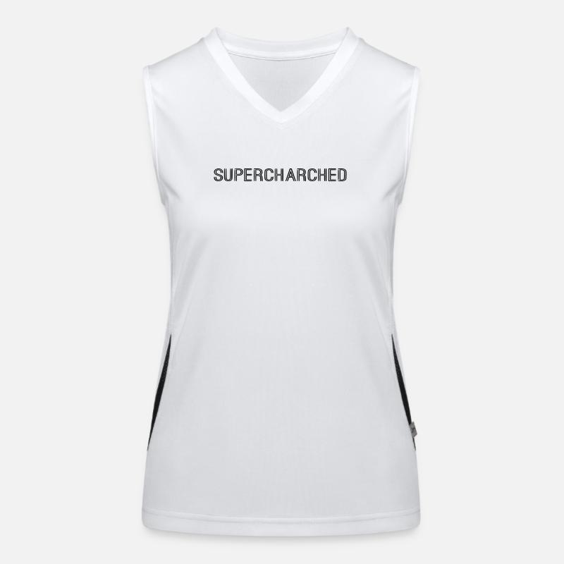 SUPERCHARCHED lettering Women's Functional Contrast Tank Top